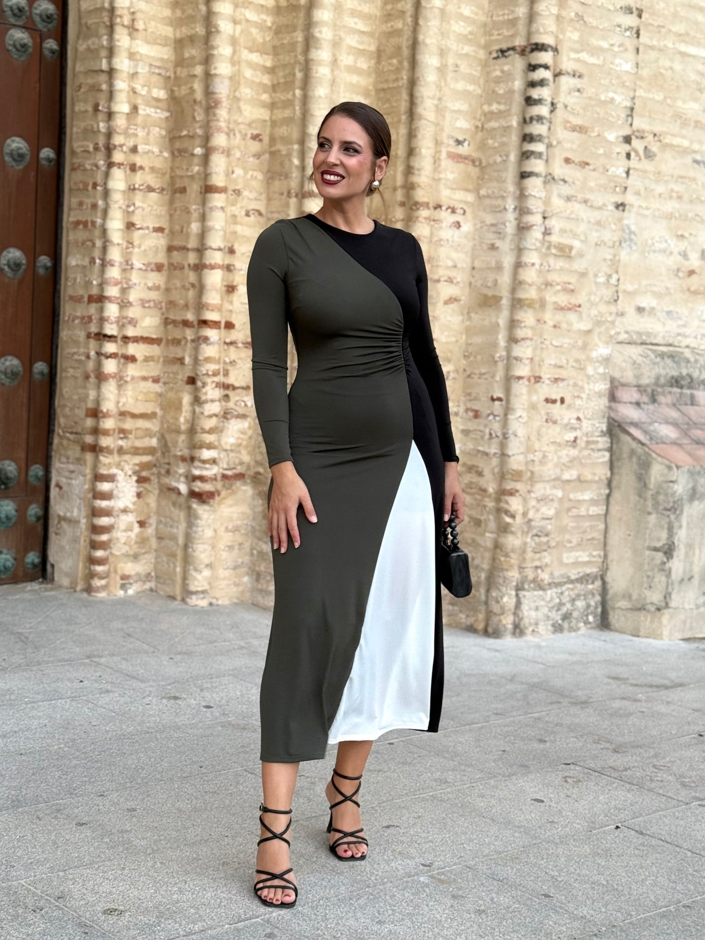 Vestido Brunna Kaki/Negro