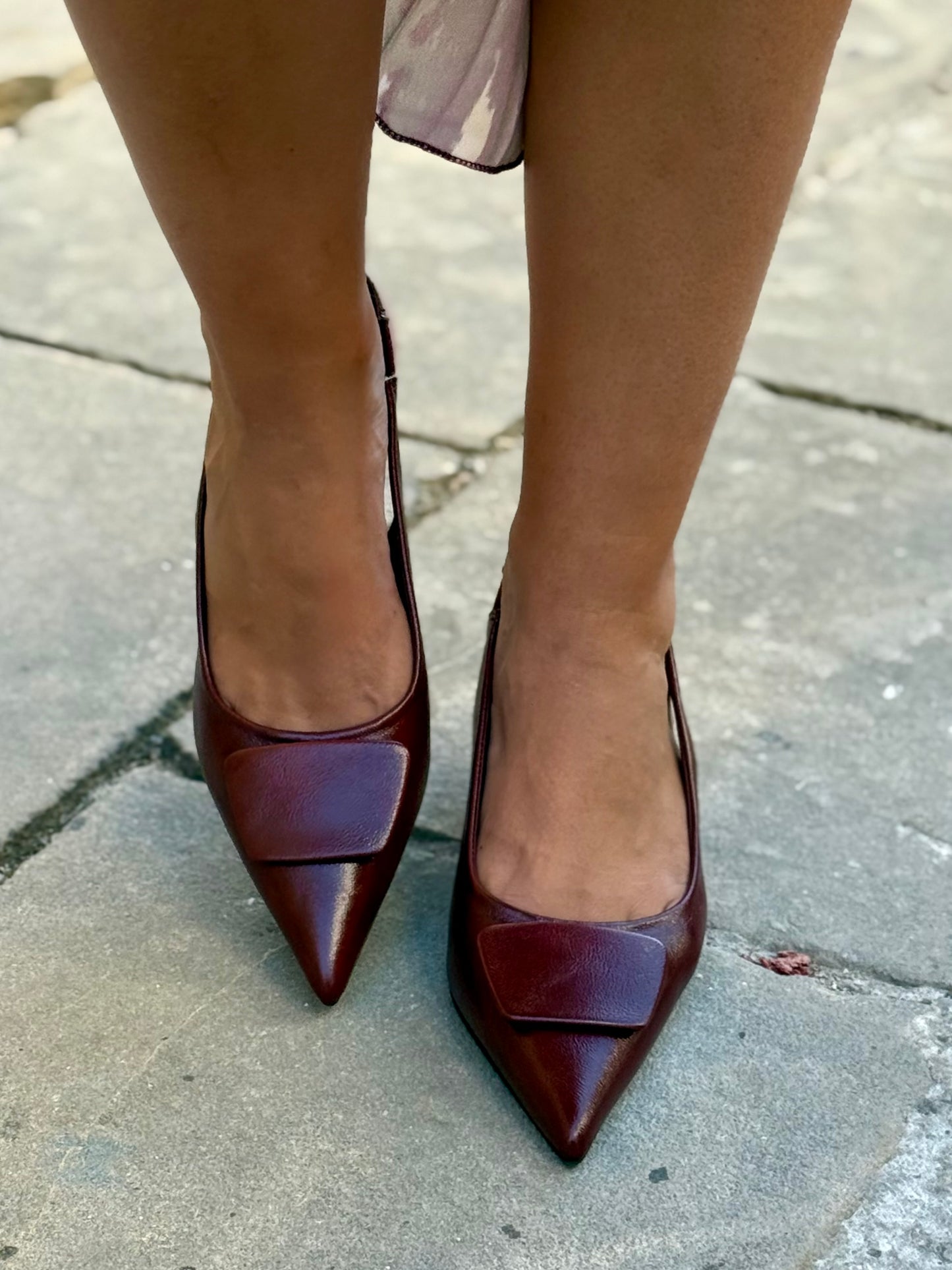 Stilettos Destalonados Burdeos