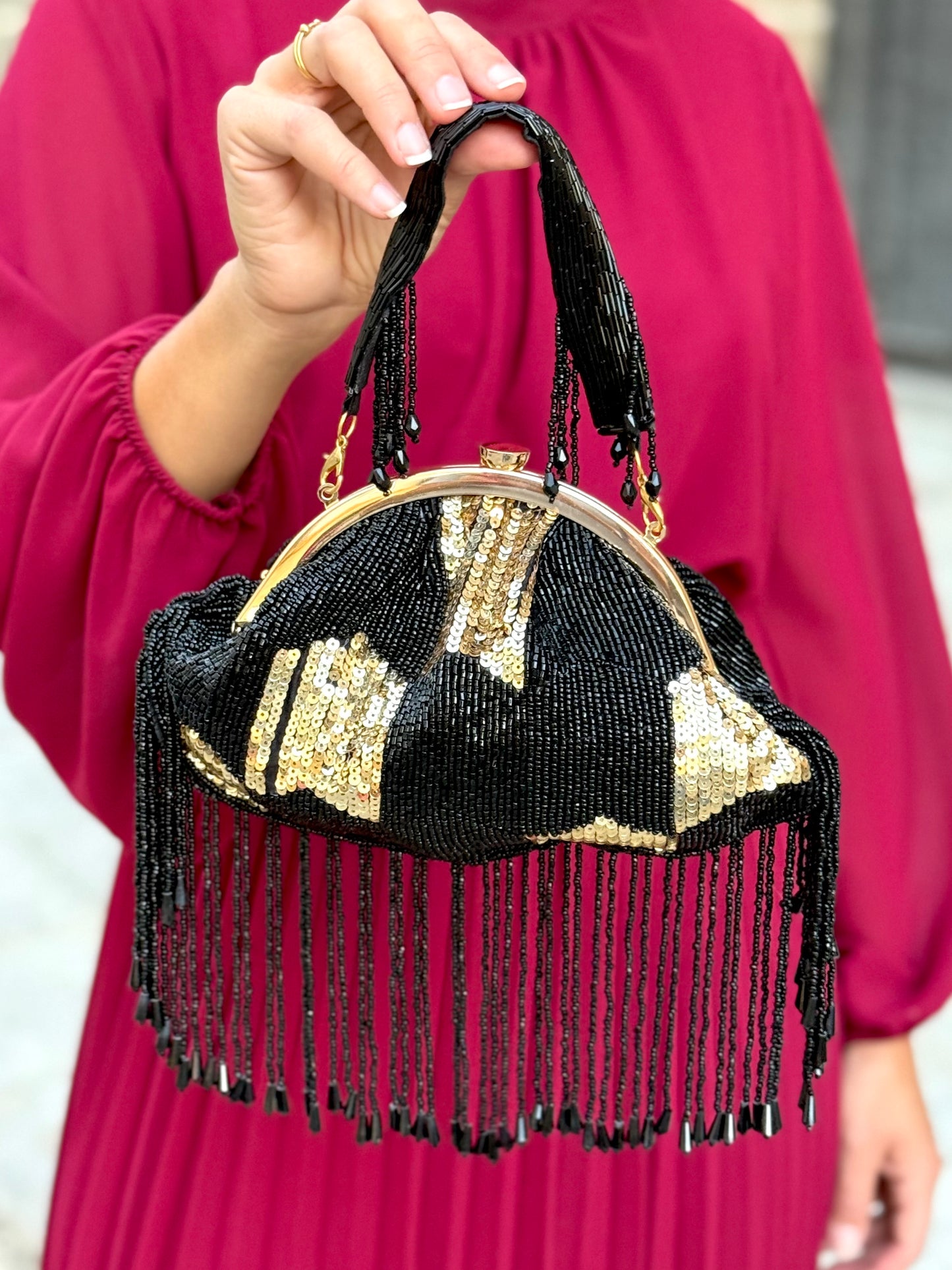 Bolso Vintage Negro/Dorado