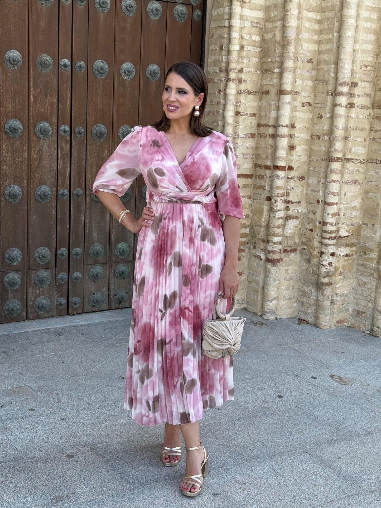 Vestido Nadia Floral Rosa