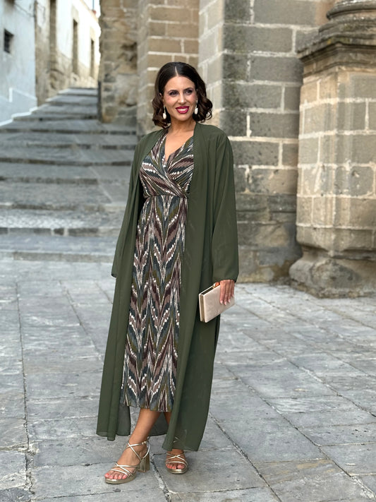 Kimono de Gasa Kaki