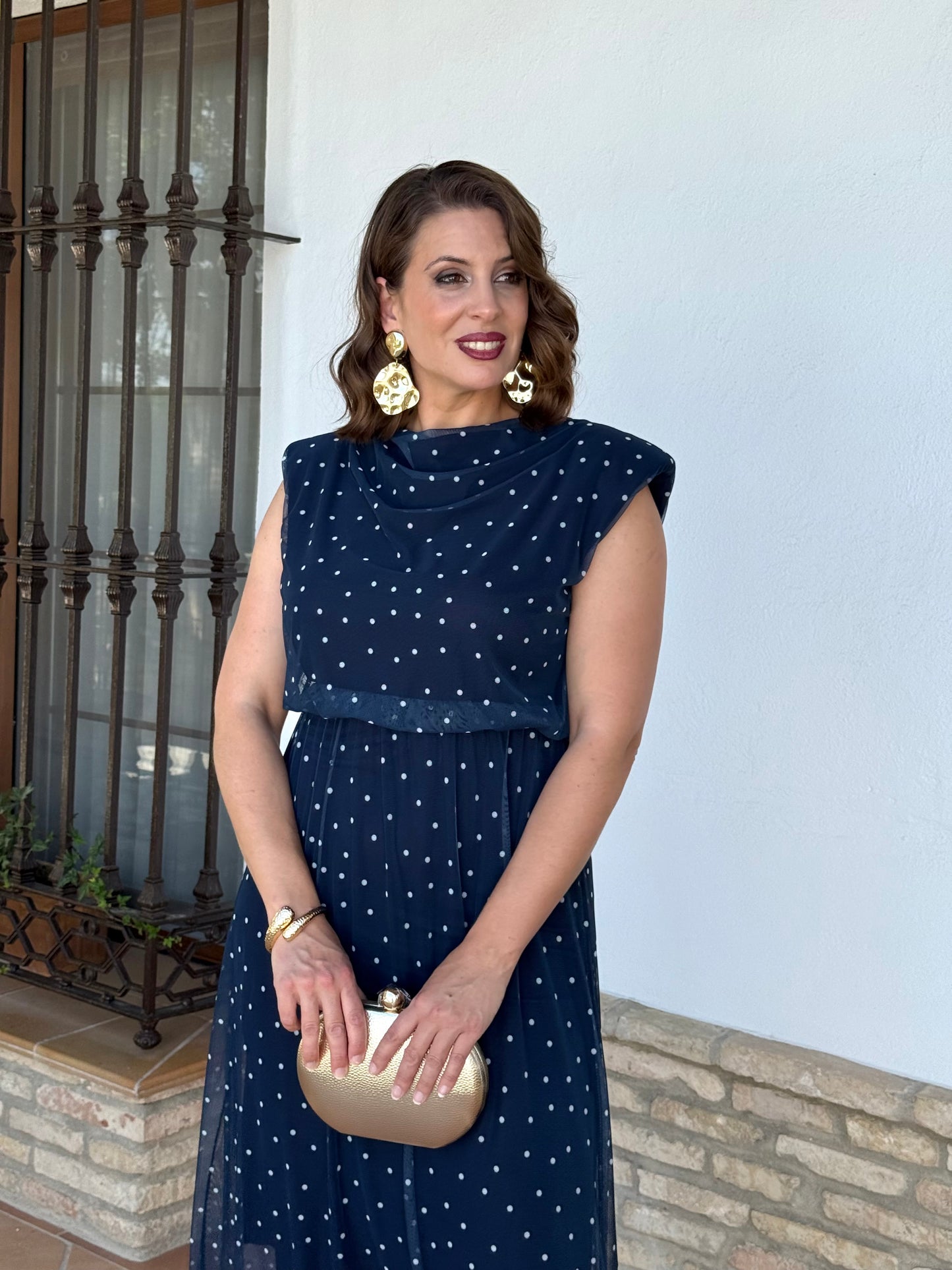 Vestido Lorena Azul Marino