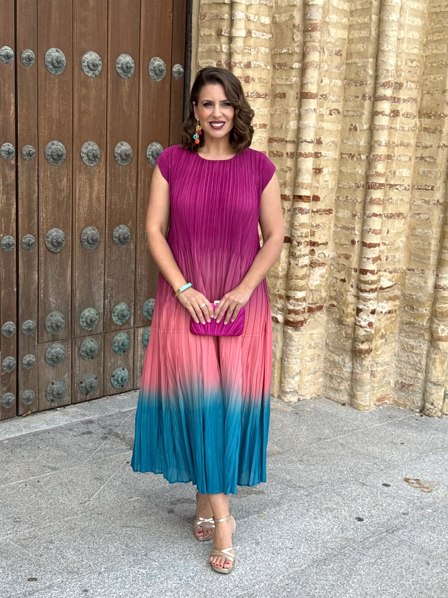 Vestido Armonía Buganvilla/Turquesa