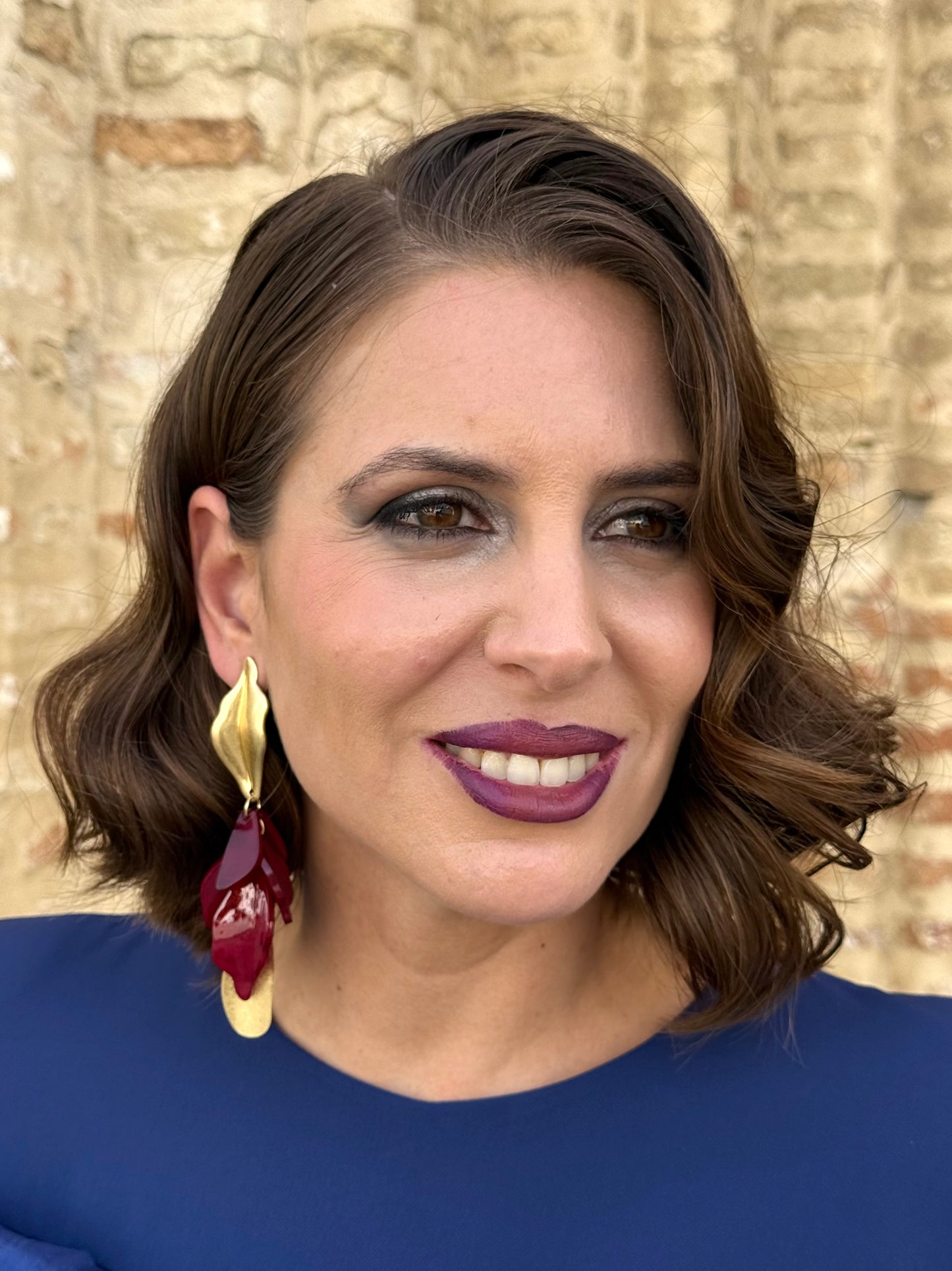 Pendientes Carlota Burdeos