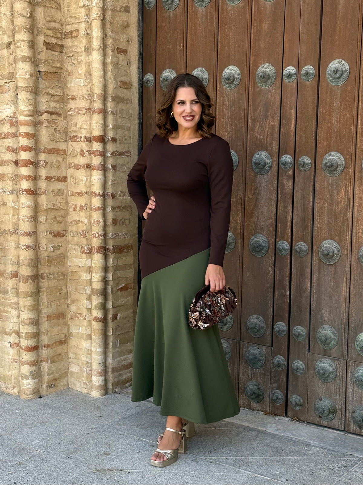 Vestido Triana Marrón/Kaki