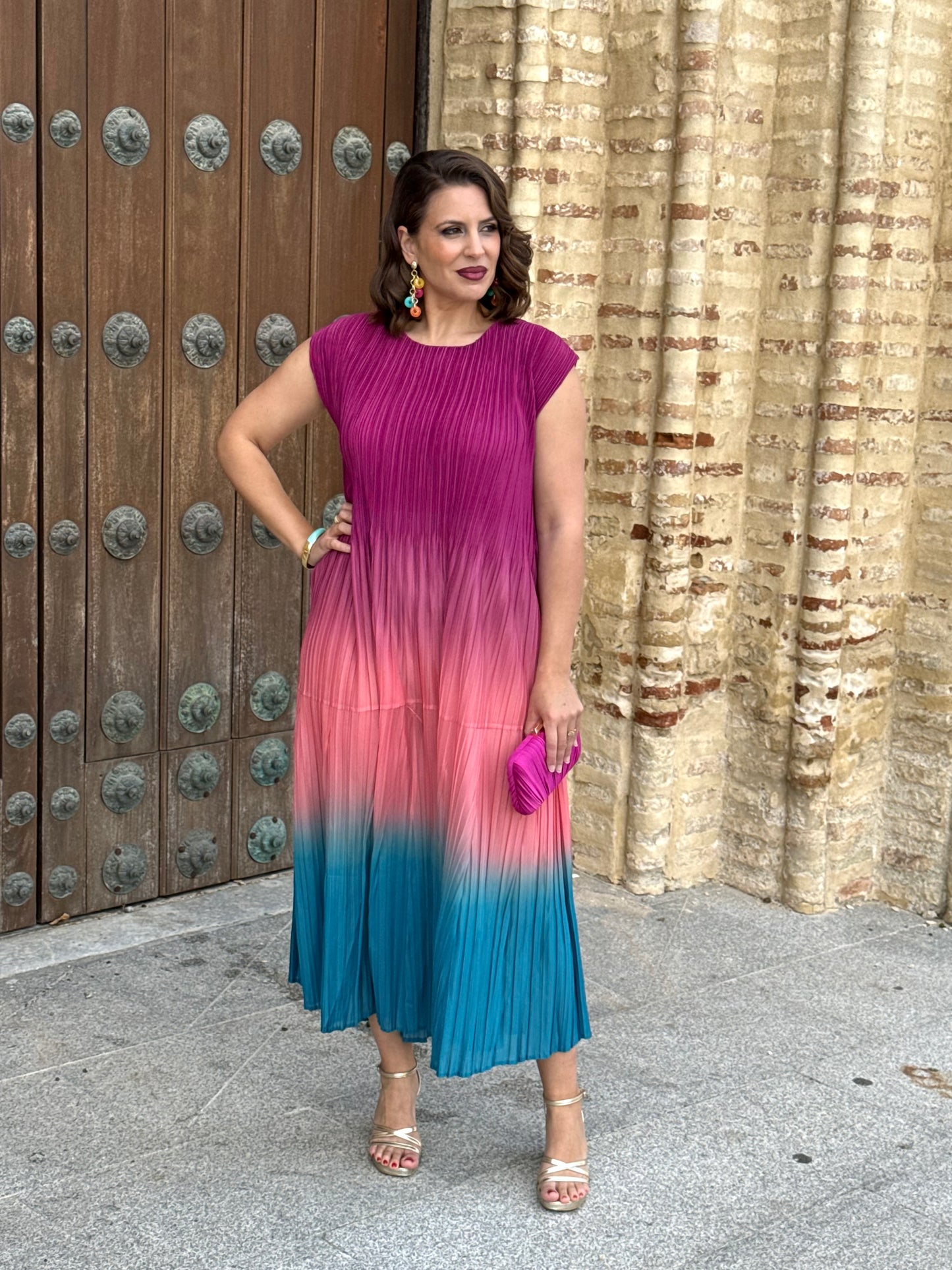 Vestido Armonía Buganvilla/Turquesa