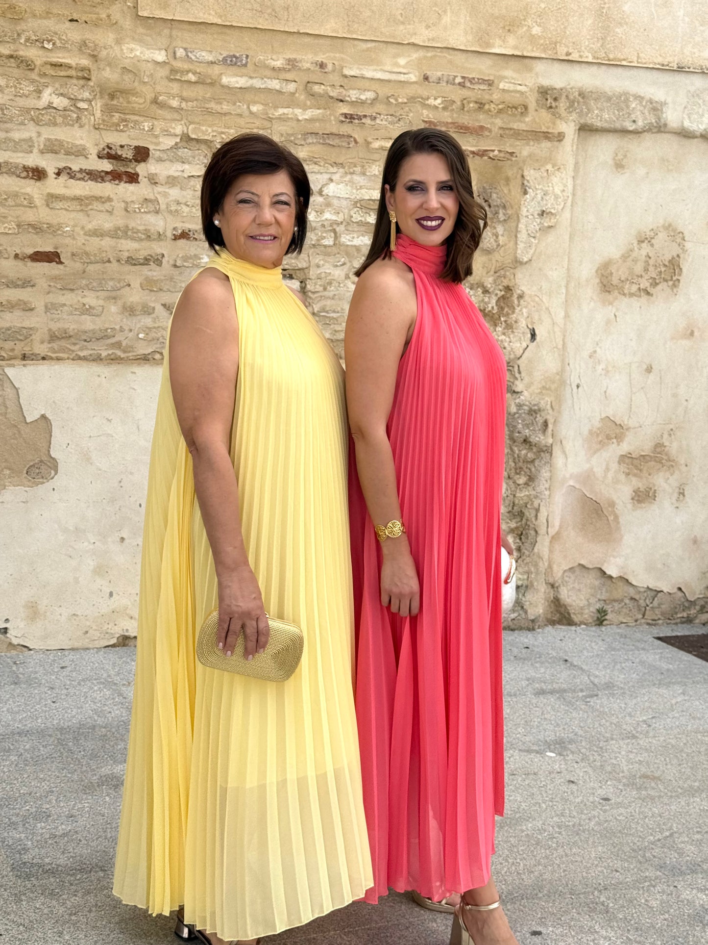 Vestido Grecia Plisado Amarillo