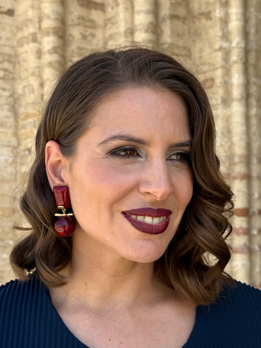Pendientes Marina Burdeos