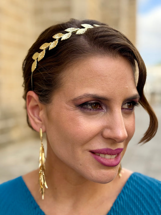 Diadema Metálica Lina Dorada