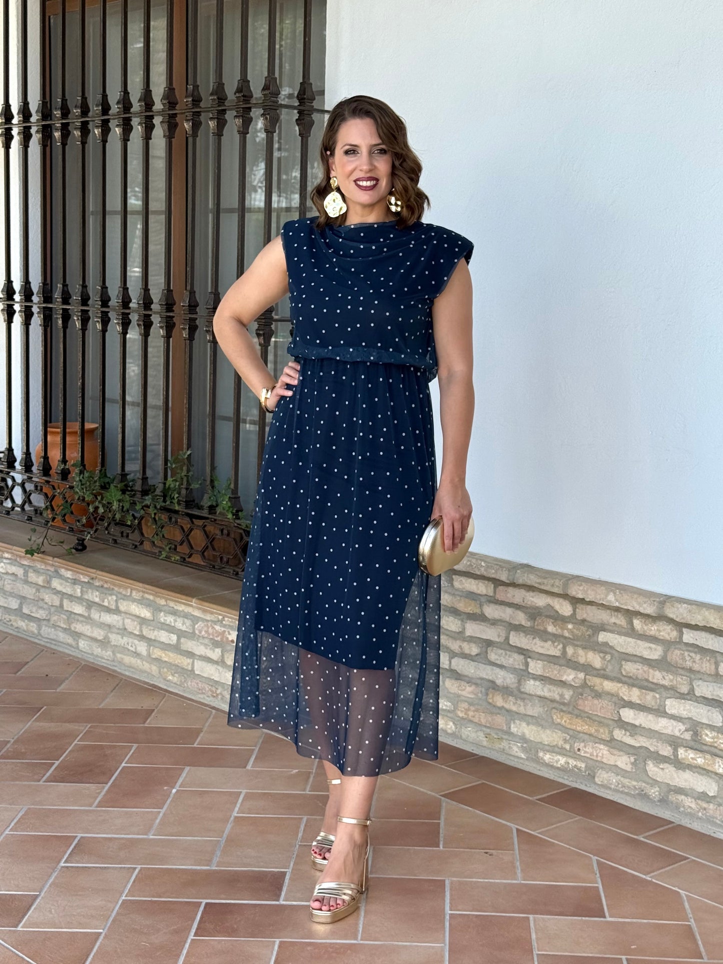 Vestido Lorena Azul Marino