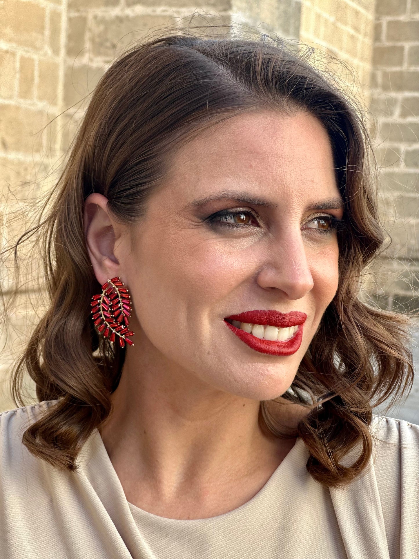 Pendientes Amaro Coral Oscuro