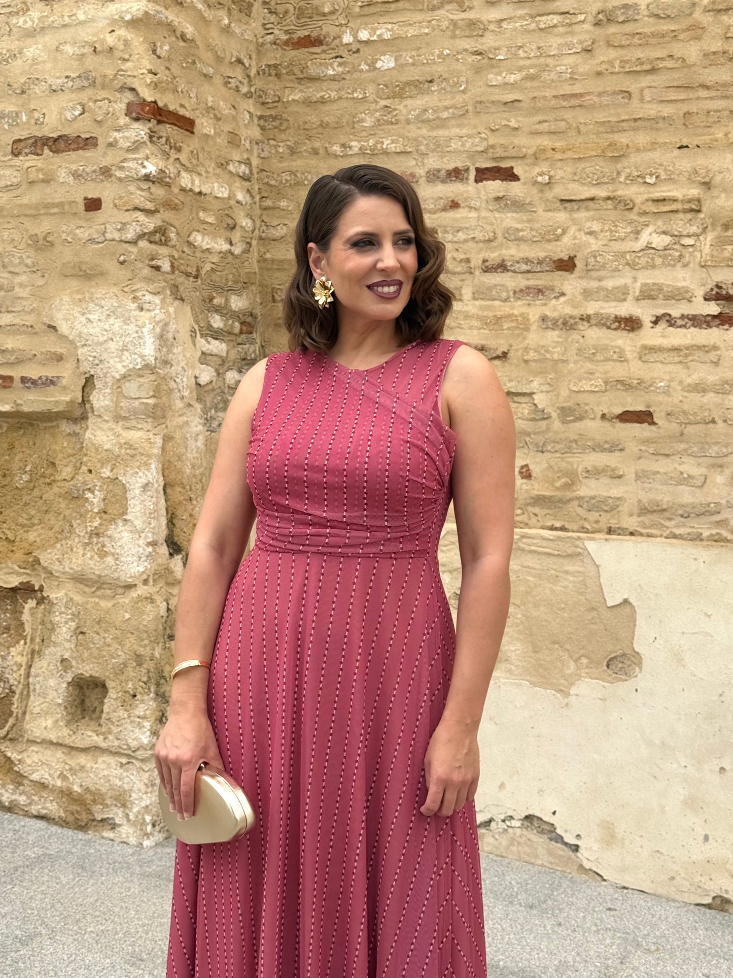 Vestido Dulcinea Estampado Coral
