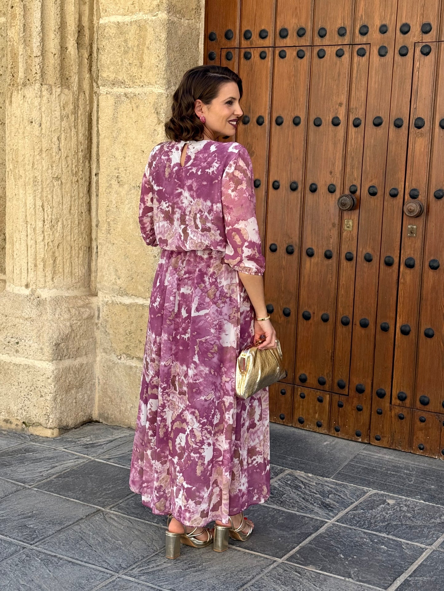 Vestido Mónica Estampado Buganvilla