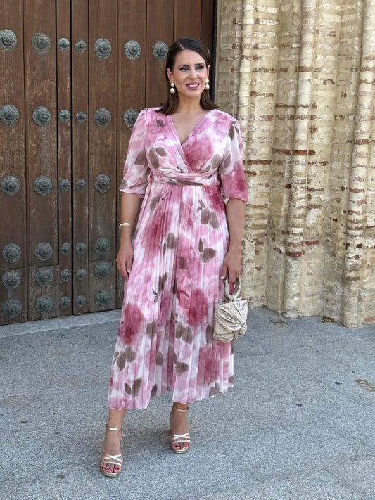 Vestido Nadia Floral Rosa