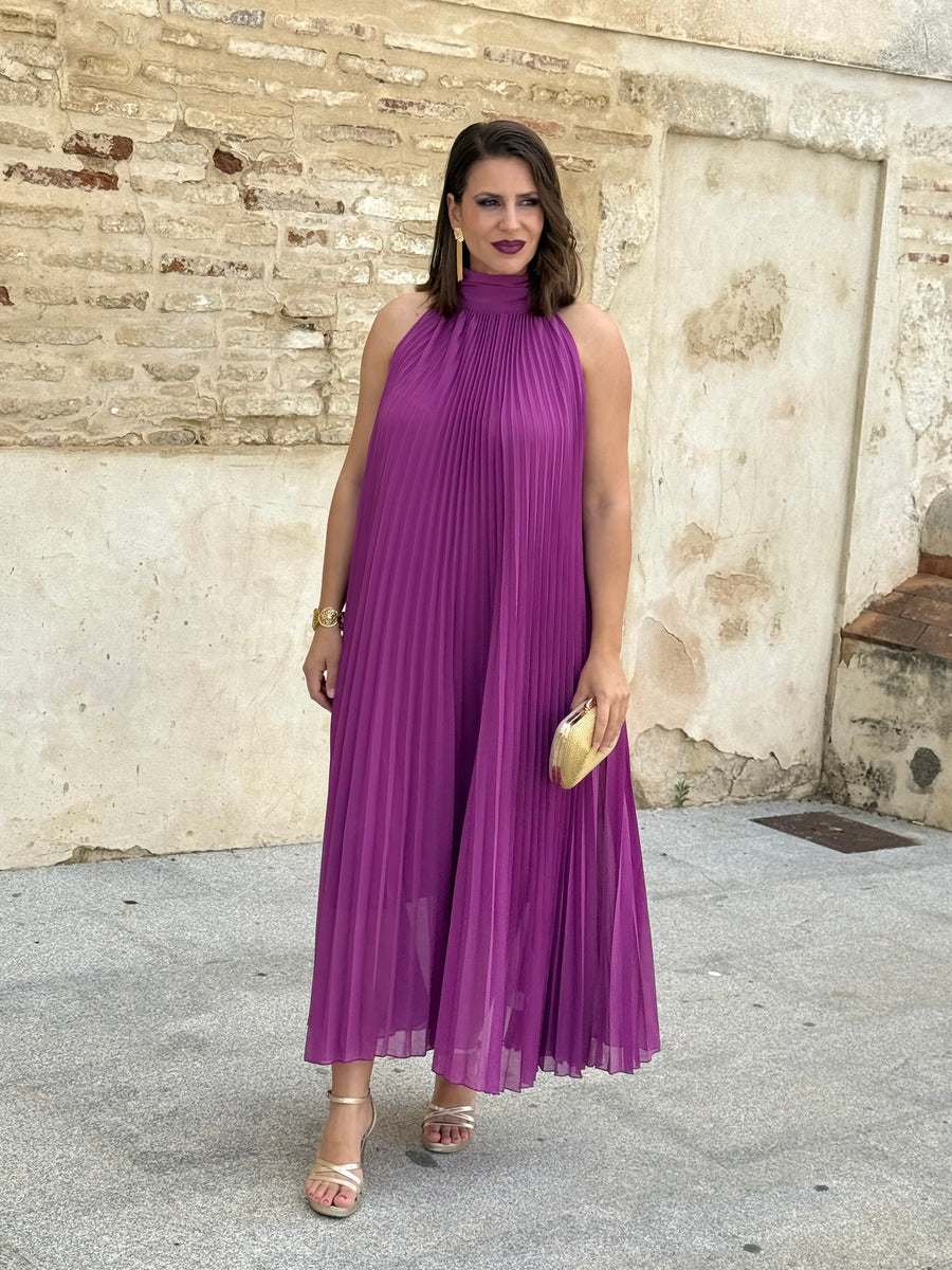 Vestido Grecia Plisado Buganvilla