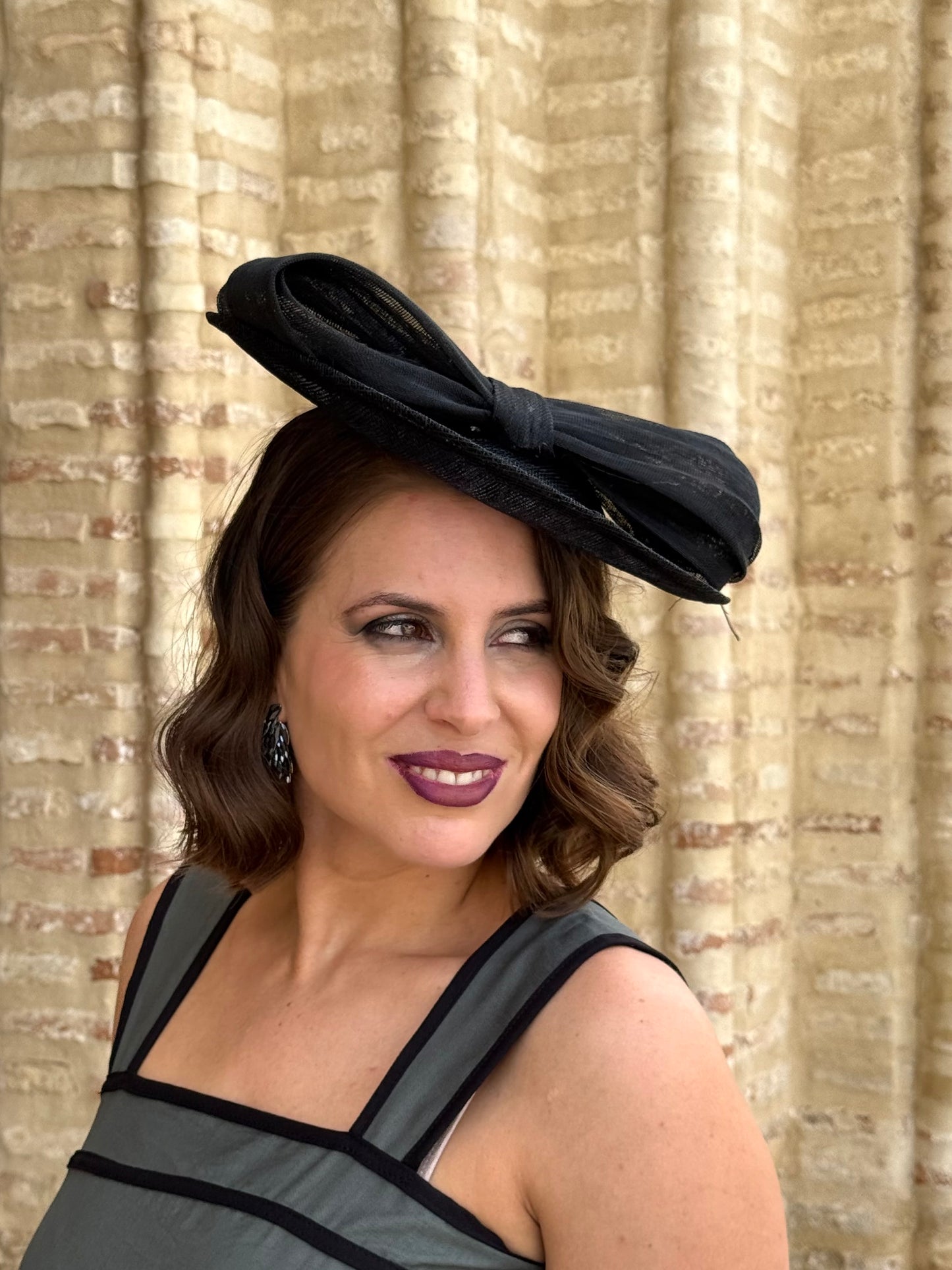 Tocado Sinamay Eclipse Negro