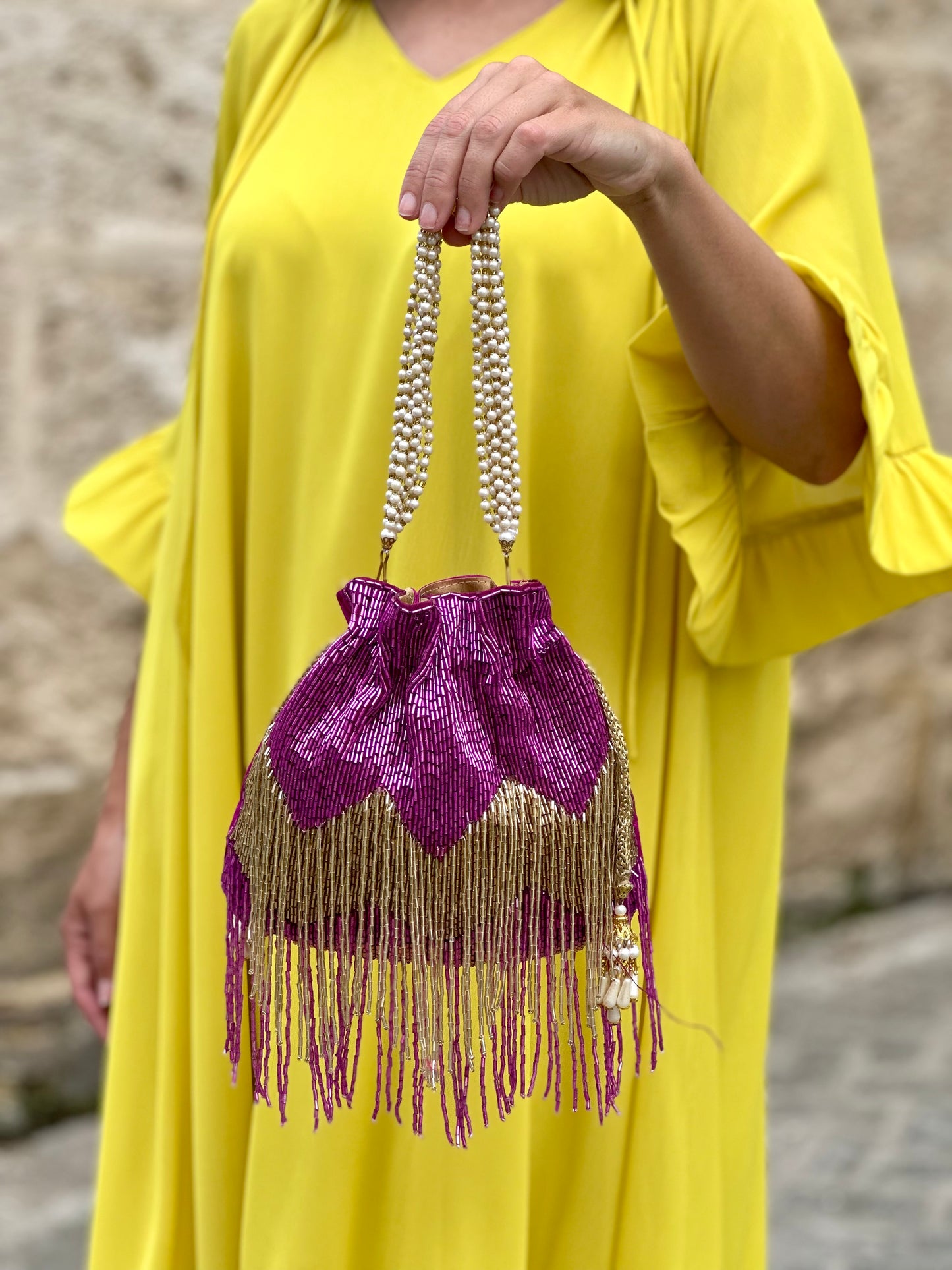 Limosnera Glam Buganvilla/Oro