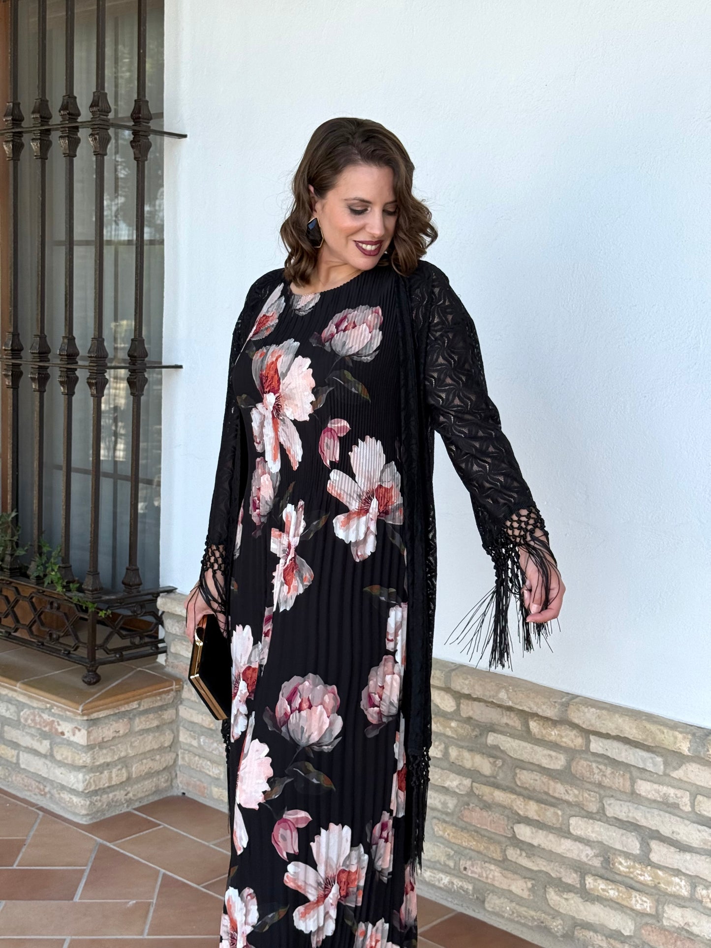 Kimono Chal de Encaje Negro