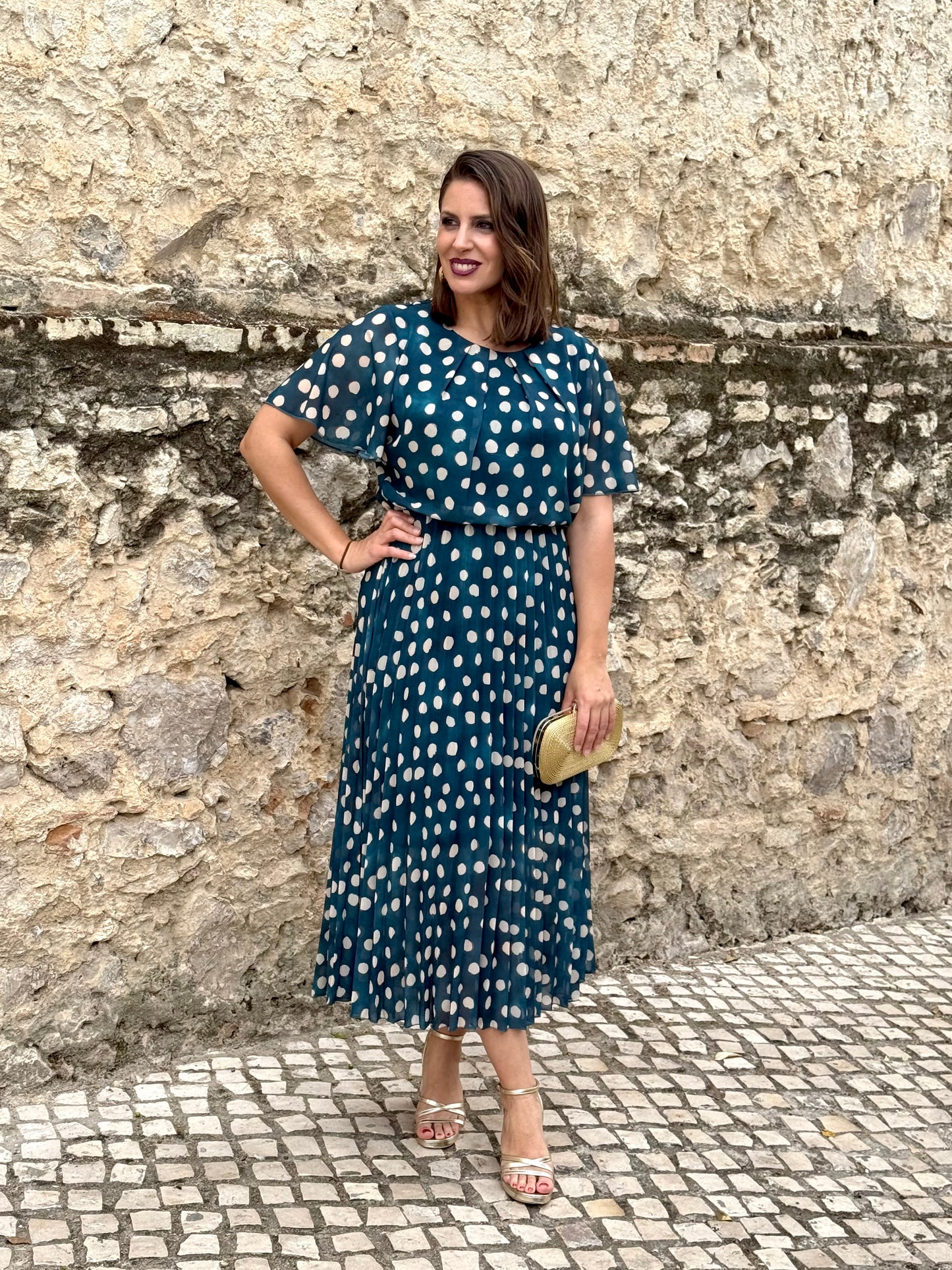 Vestido Bruma Lunar Petróleo
