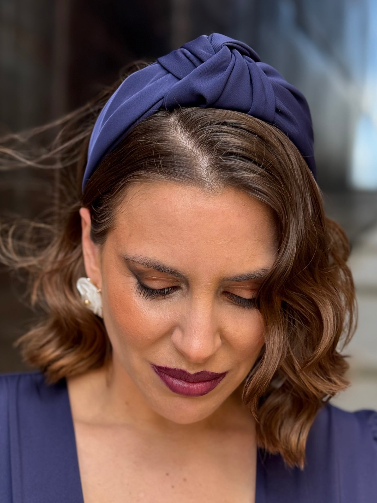 Diadema Nogal Azul Marino