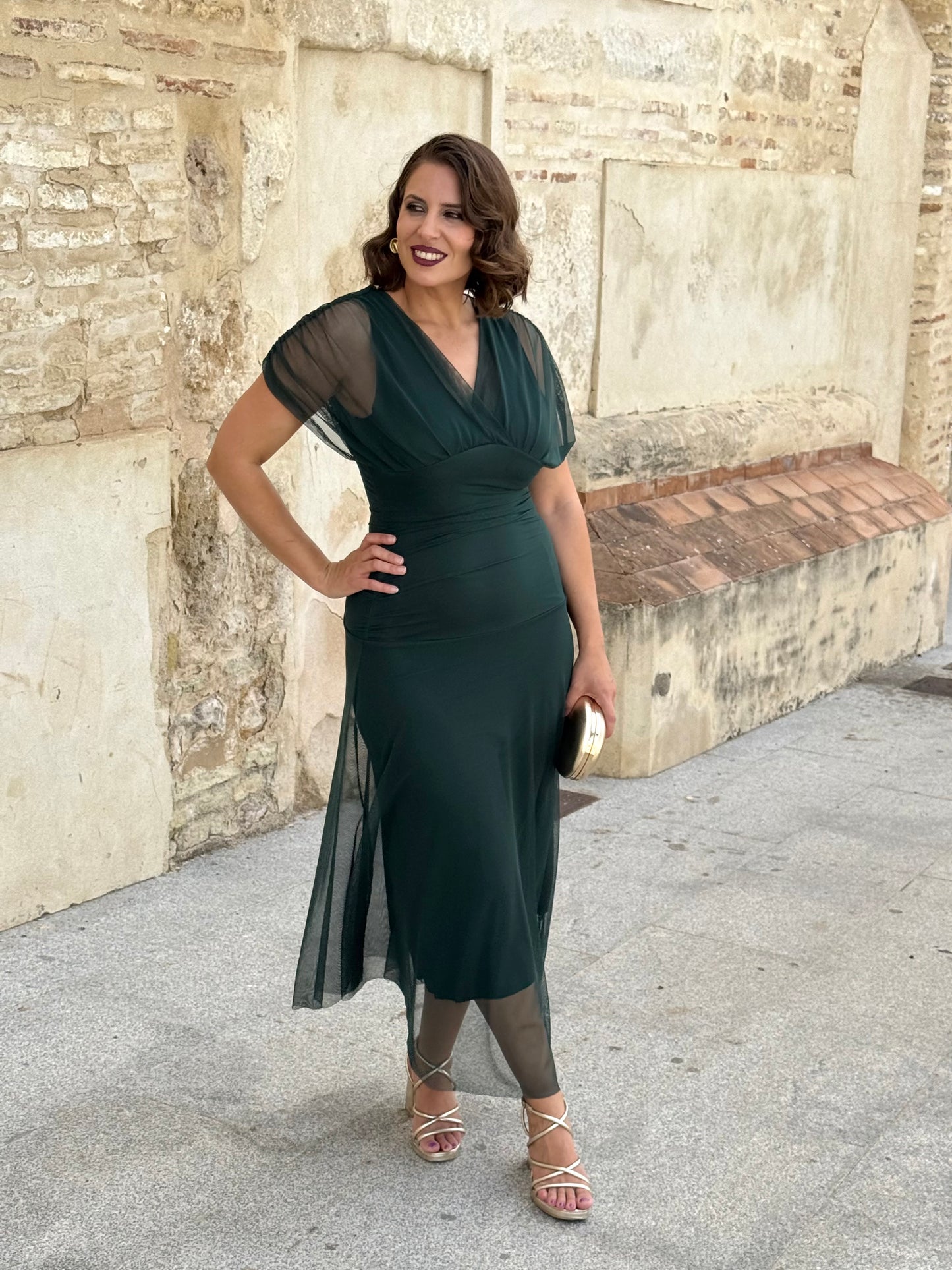 Vestido Graciela M/C Turquesa