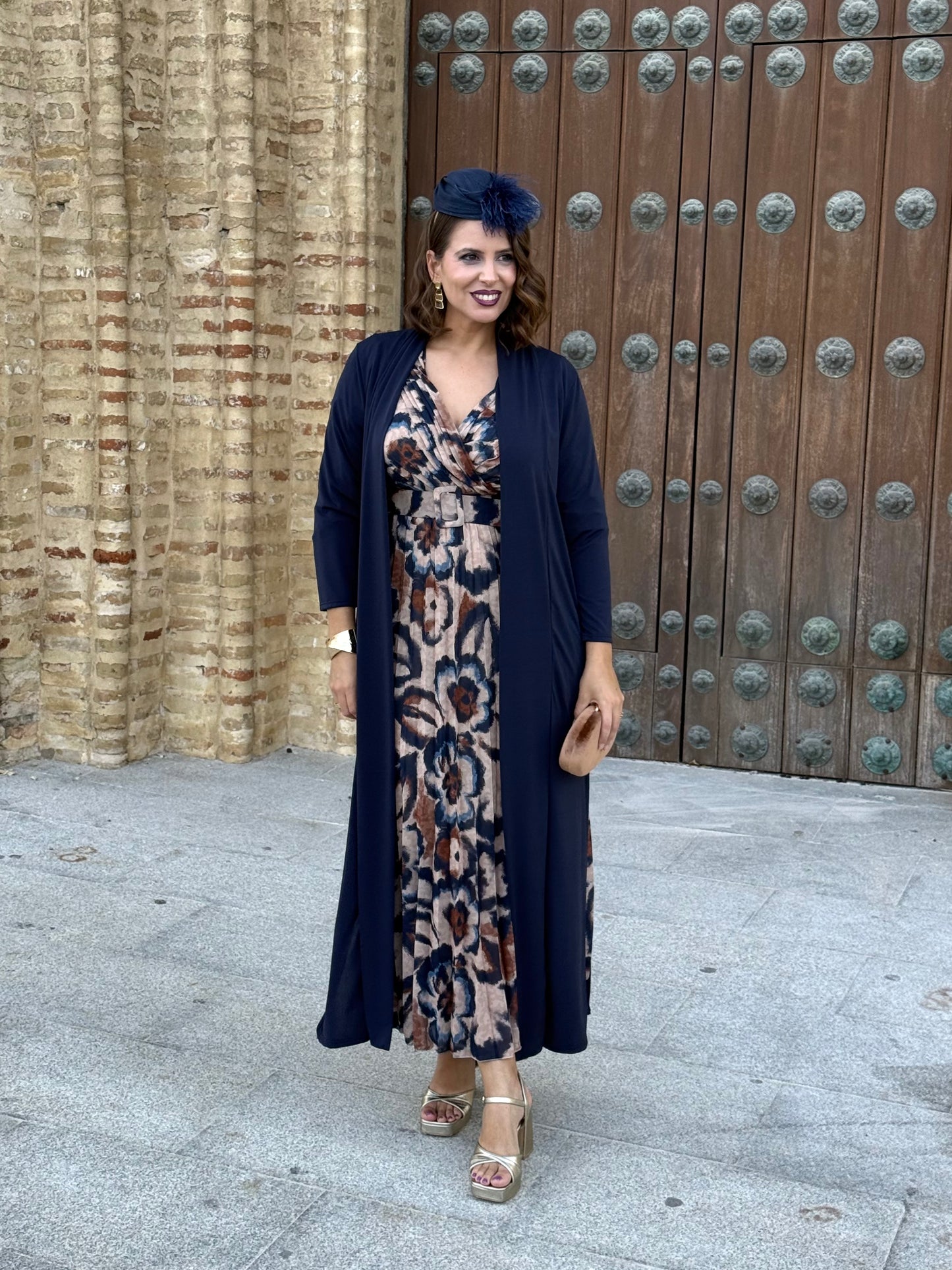 Kimono Punto de Seda Azul Marino