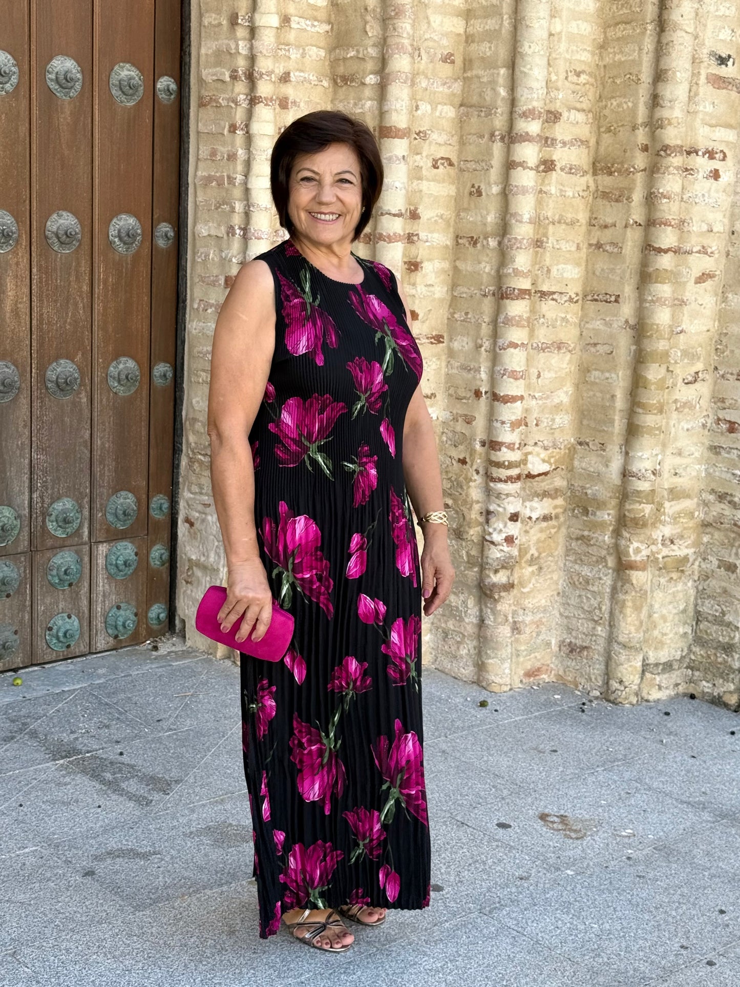 Vestido Amapola Negro/Buganvilla