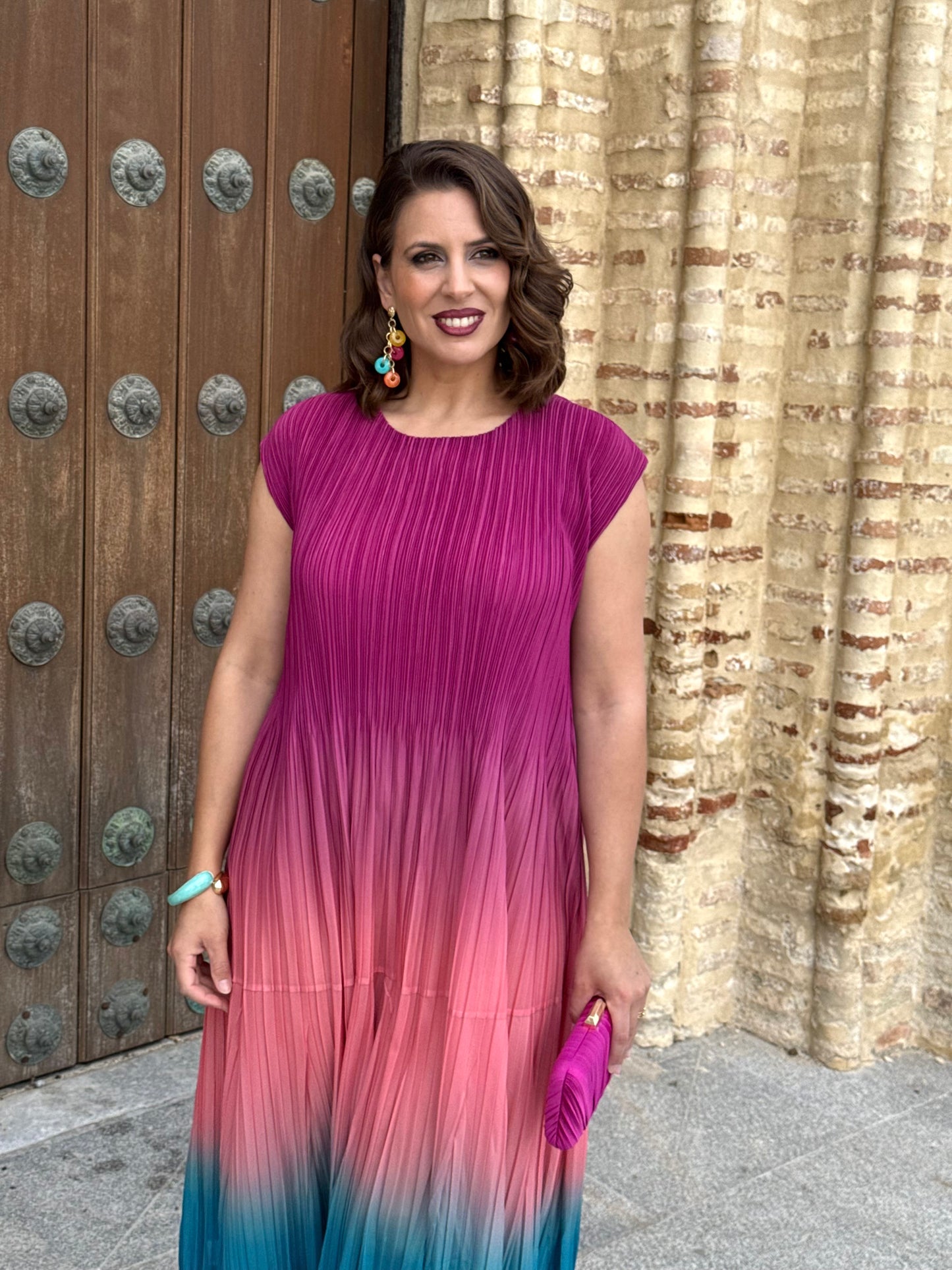 Vestido Armonía Buganvilla/Turquesa
