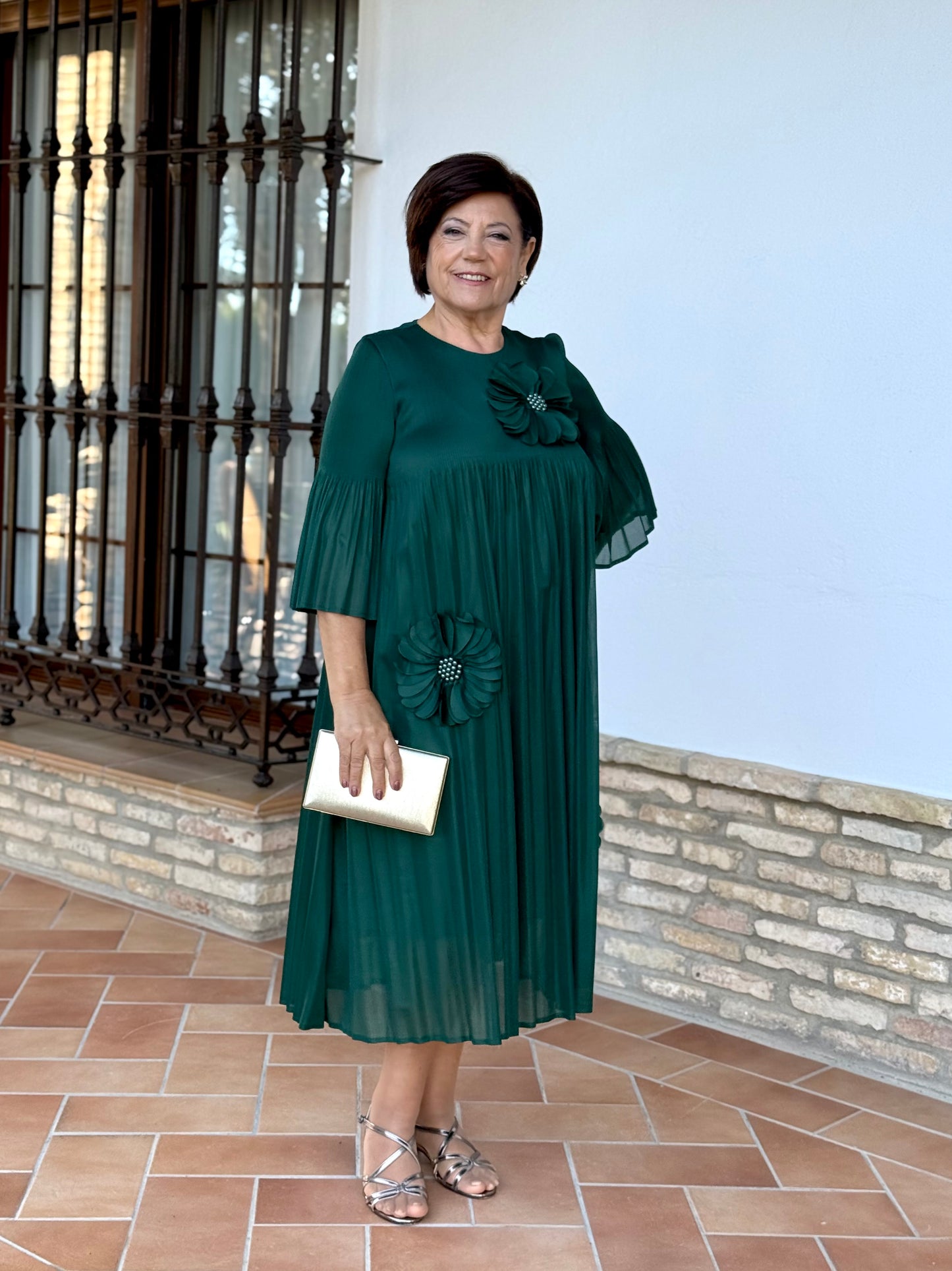 Vestido Magnolia Verde Botella