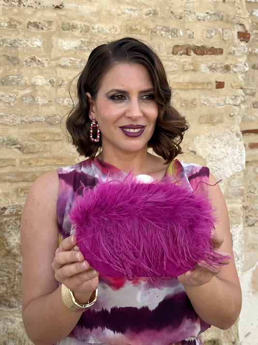 Bolso Plumas Buganvilla