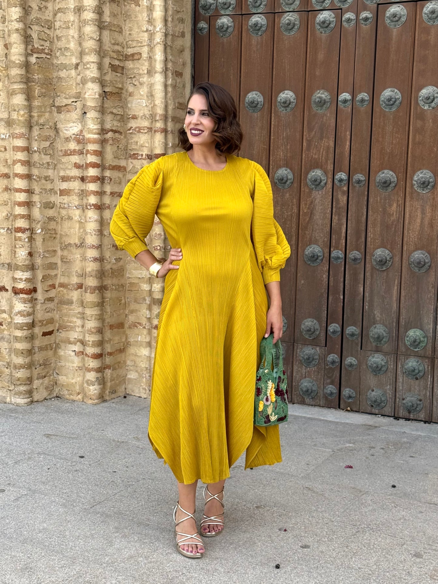 Vestido Motril Mostaza