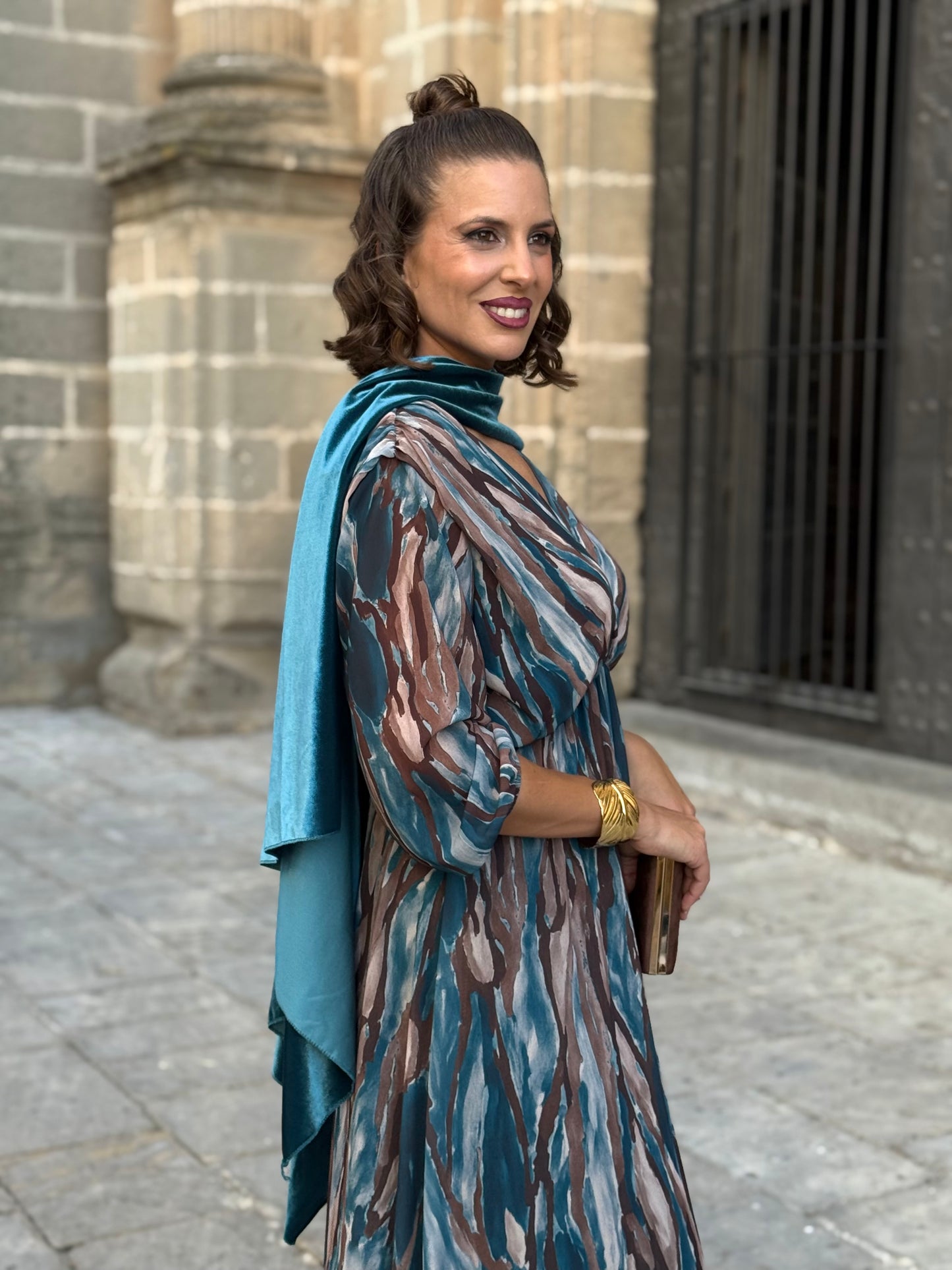 Capa Terciopelo Azul Petróleo