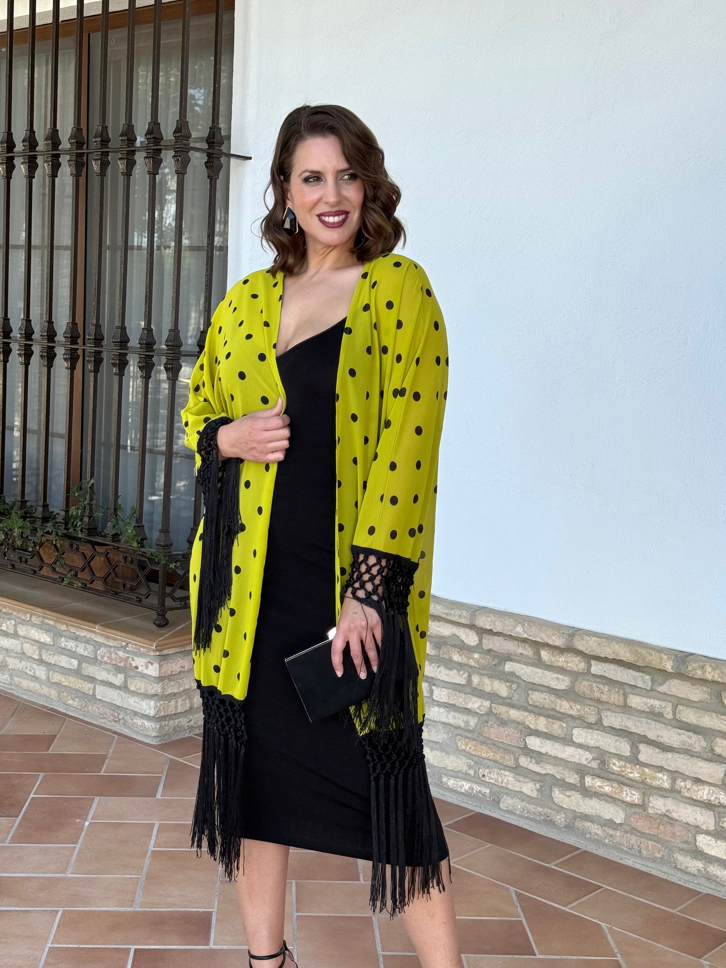 Kimono Lunares Verde Lima