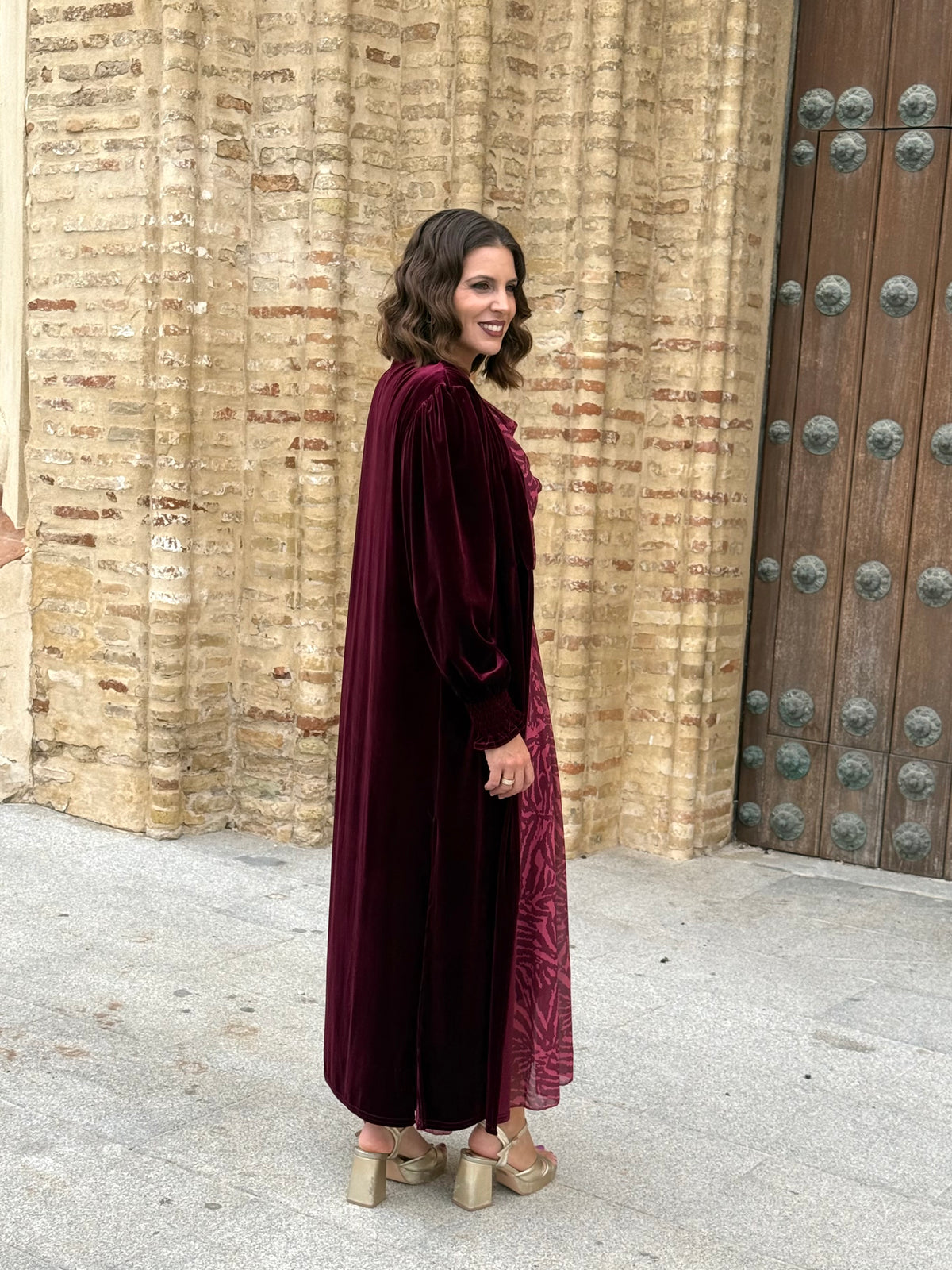 Kimono Karina Terciopelo Burdeos