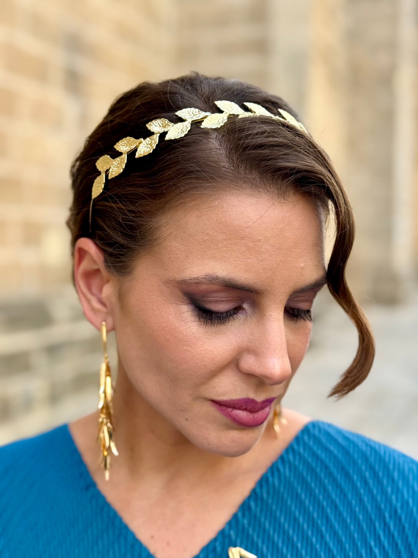 Diadema Metálica Lina Dorada