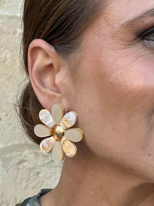 Pendientes Margarita Beige