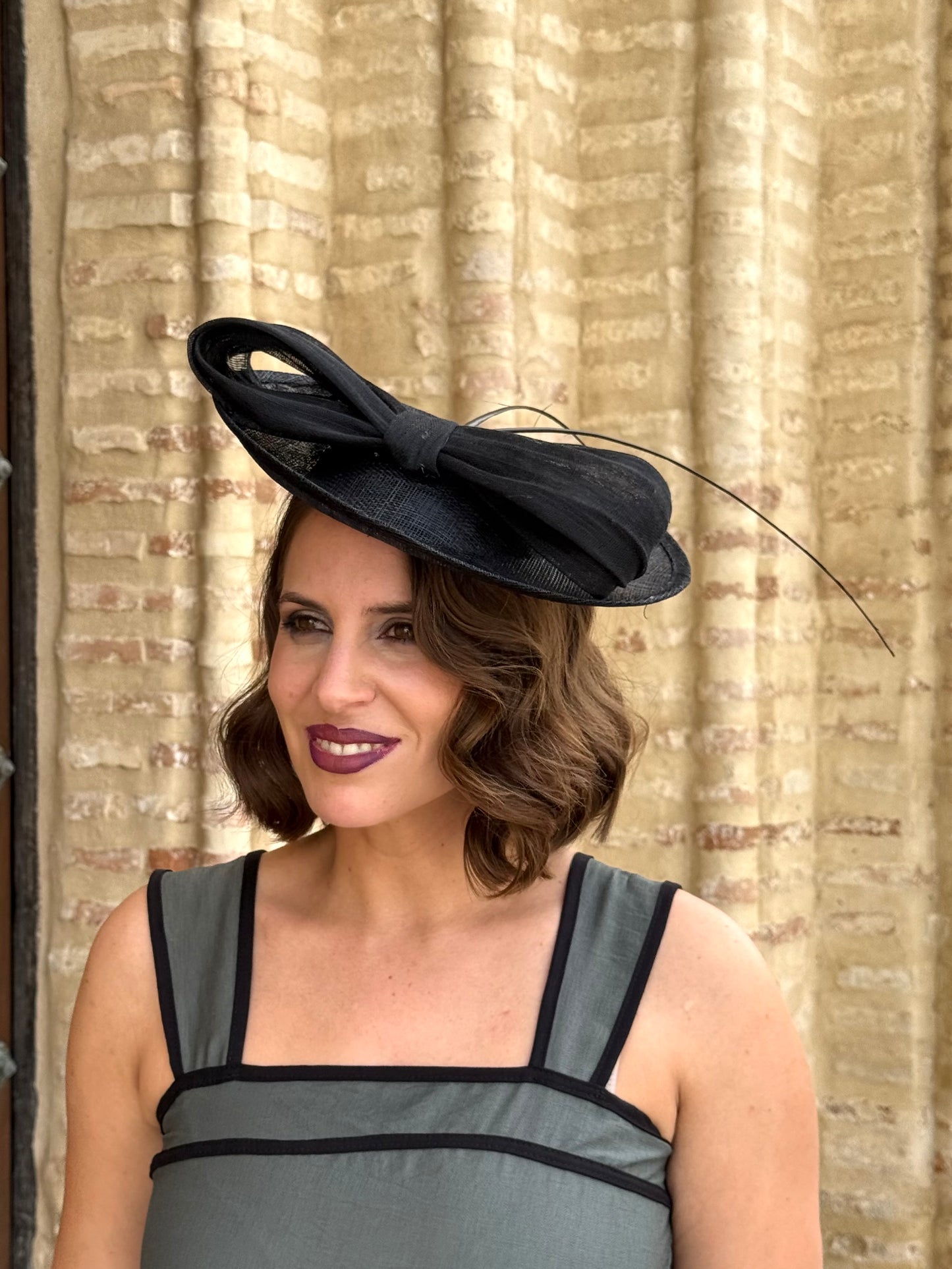 Tocado Sinamay Eclipse Negro