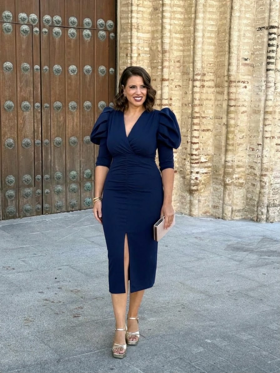 Vestido Sultana Azul Marino