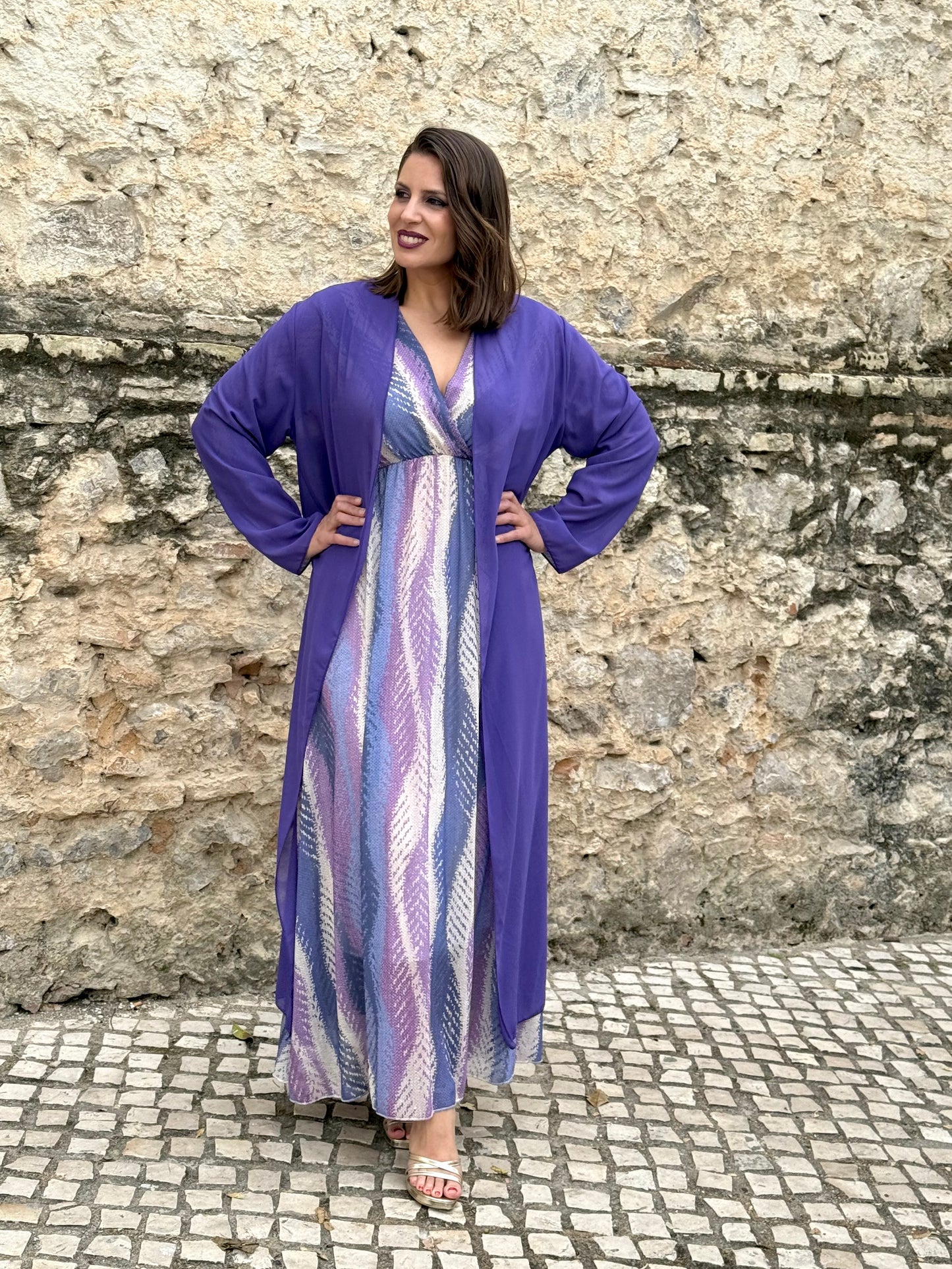 Kimono de Gasa Morado