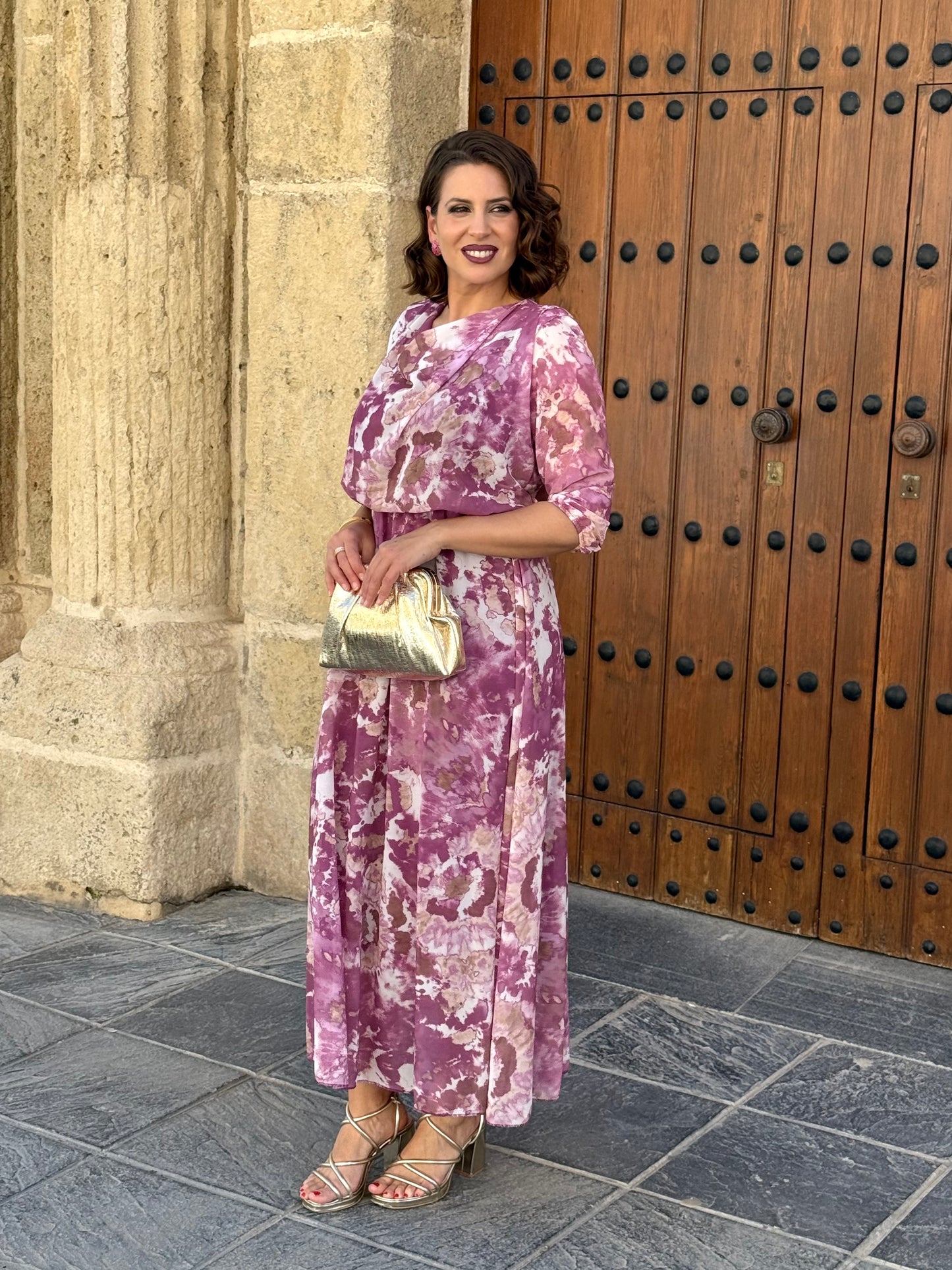 Vestido Mónica Estampado Buganvilla