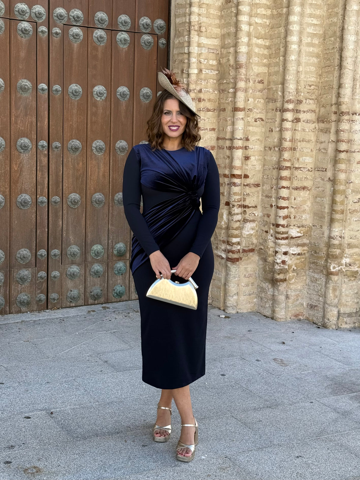 Vestido Velvet Terciopelo Azul Marino