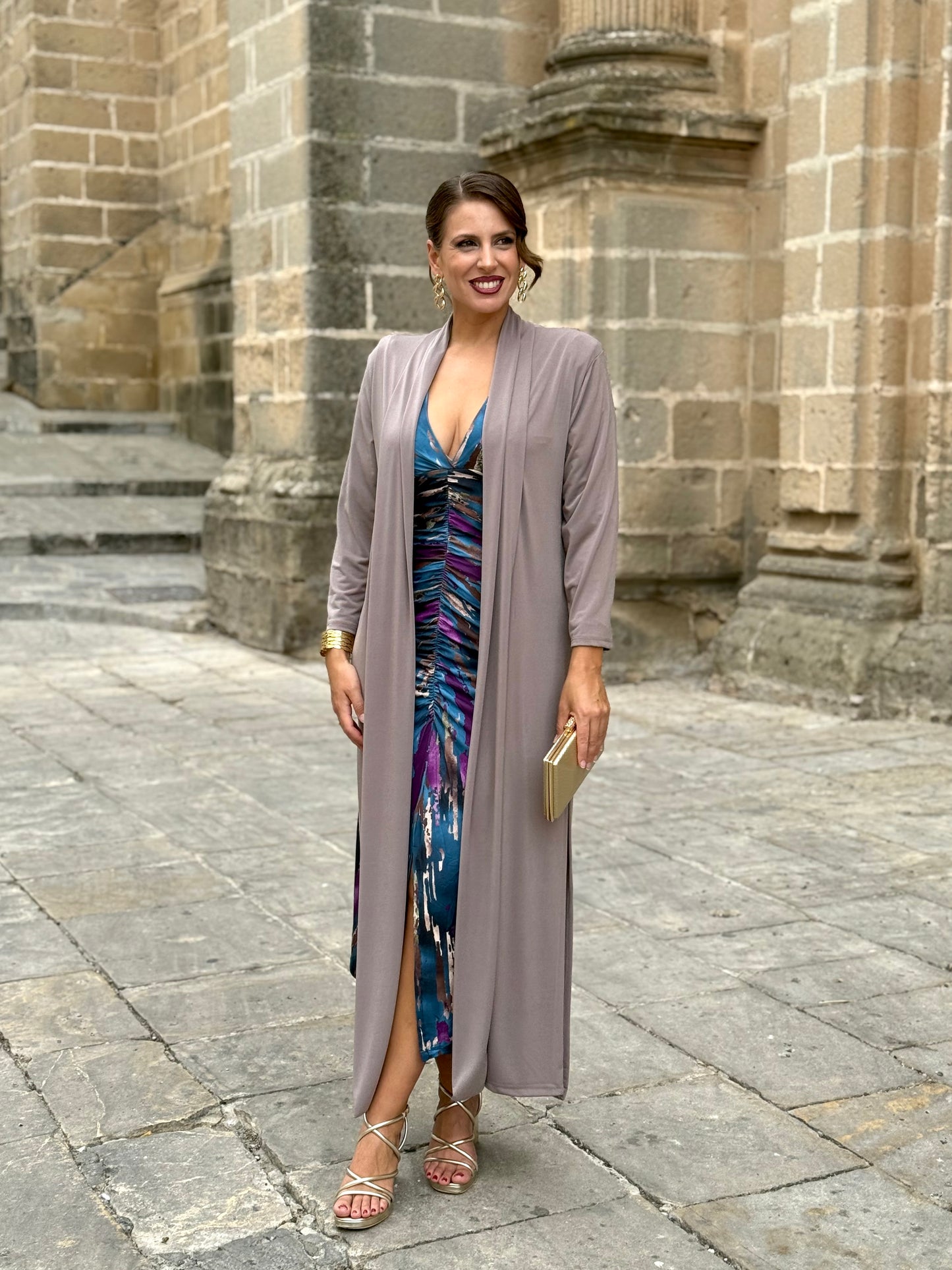 Kimono Punto de Seda Taupe