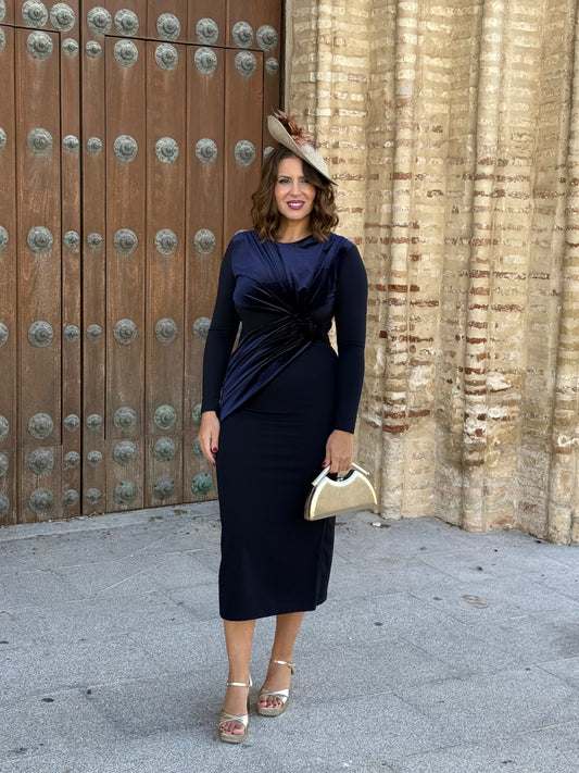 Vestido Velvet Terciopelo Azul Marino