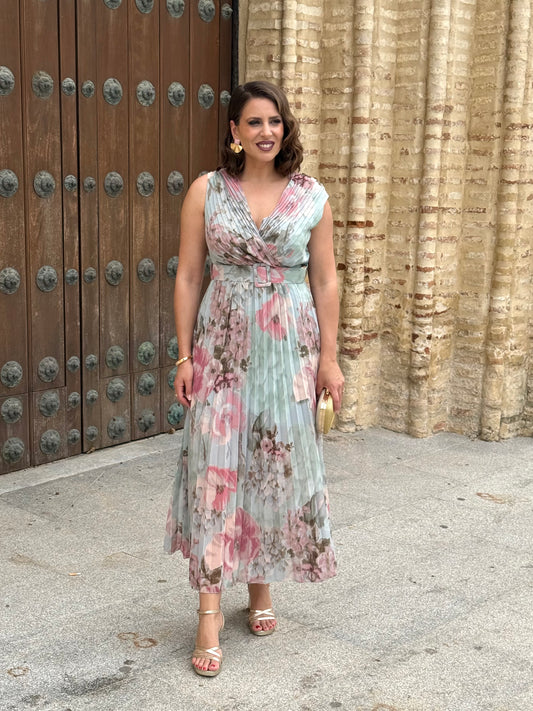 Vestido Amalia Floral Nude