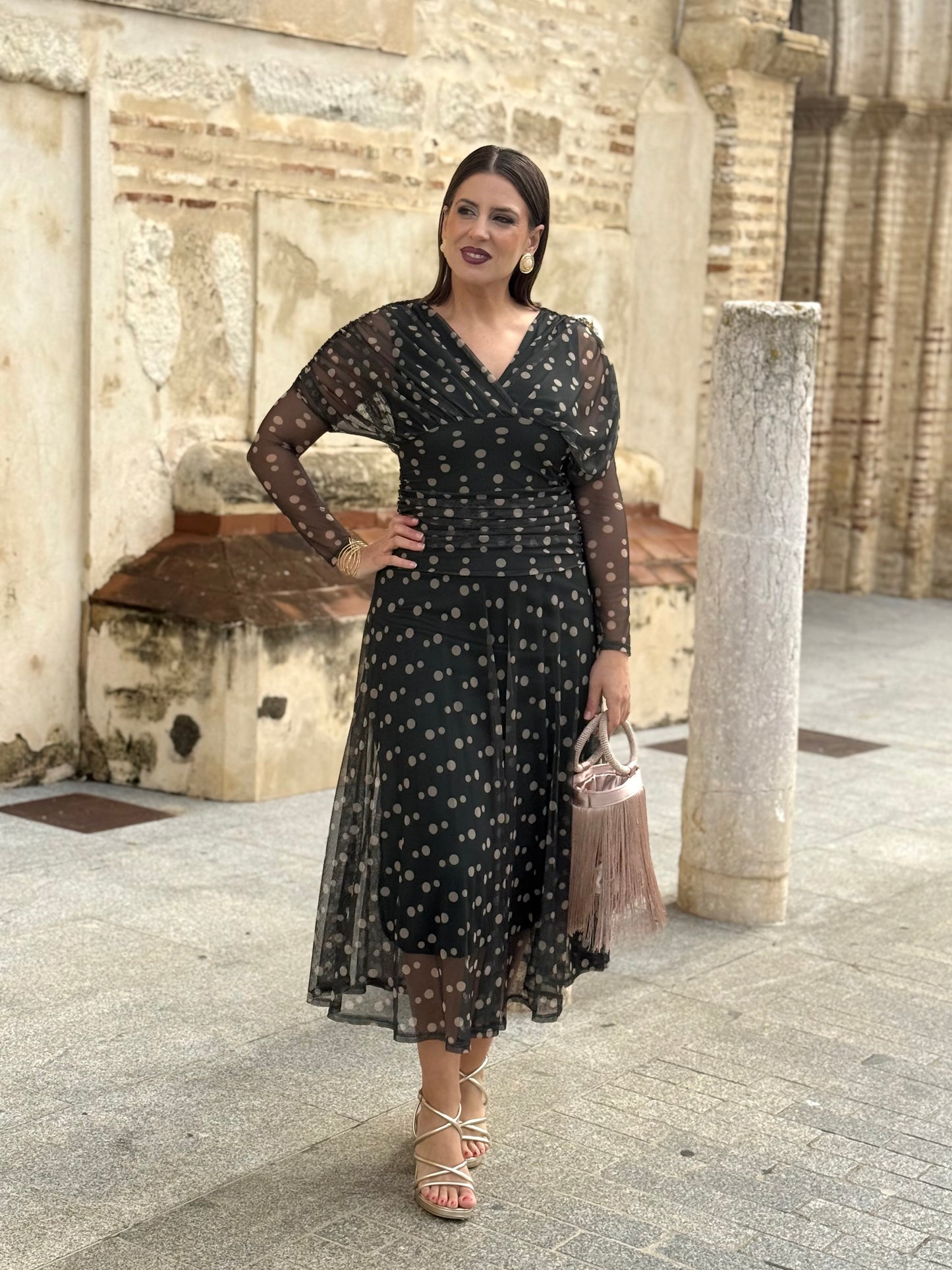 Vestido Graciela Lunares Verde
