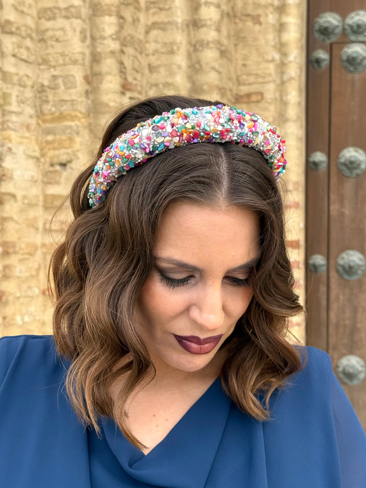 Diademas Piedras Multicolor/Plata