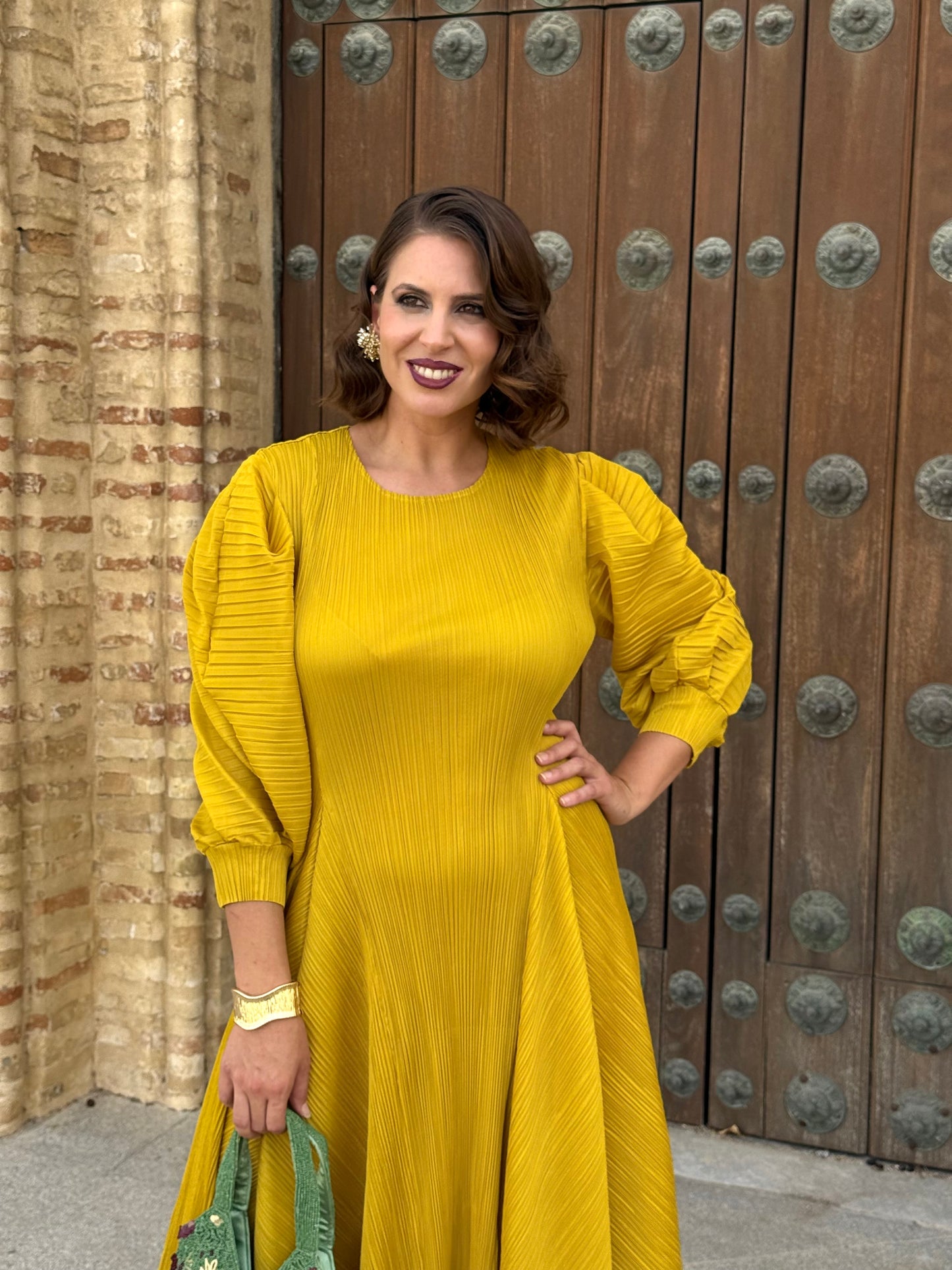 Vestido Motril Mostaza