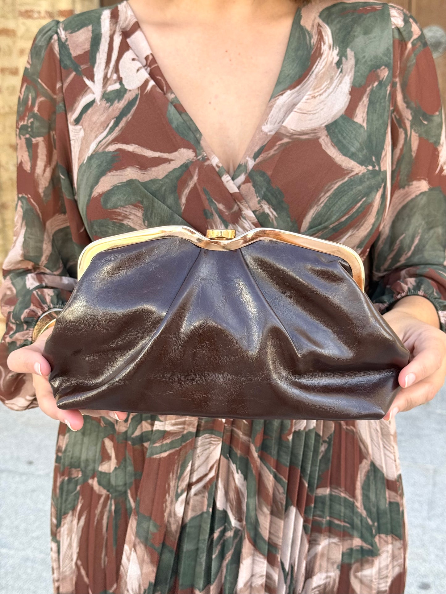 Bolso Clutch Vintage Marrón
