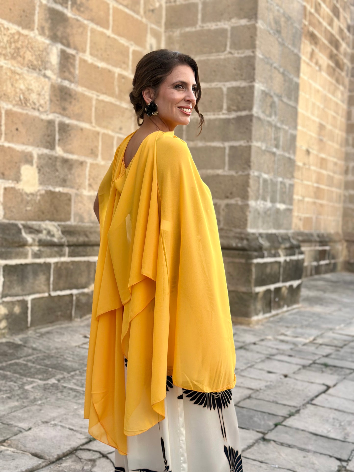 Capa de gasa amarillo