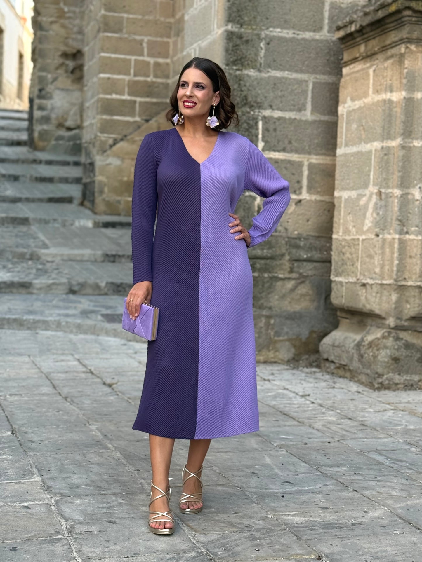 Vestido Bicolor Malva/Morado